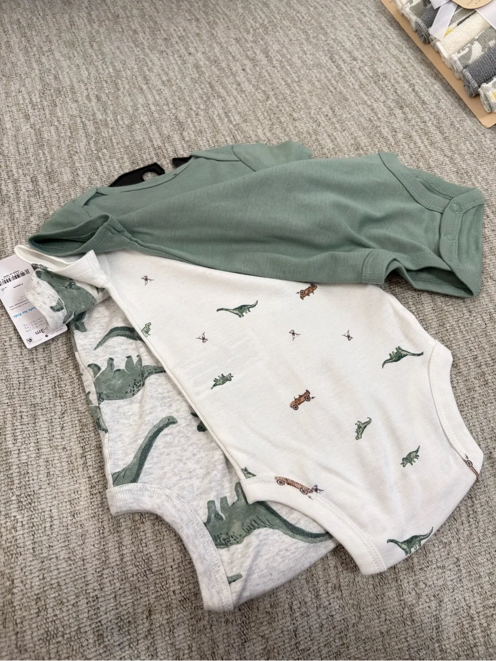 Carter's Sage Green Mini Explorer Short Sleeve Bodysuit (3 pack)